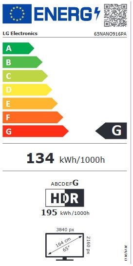 Etiqueta de Eficiencia Energética - 65NANO916PA