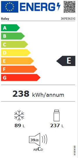 Etiqueta de Eficiencia Energética - 3KFE563XI