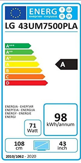 Etiqueta de Eficiencia Energética - 43UM7500PLA