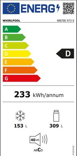Etiqueta de Eficiencia Energética - WB70E 973 X