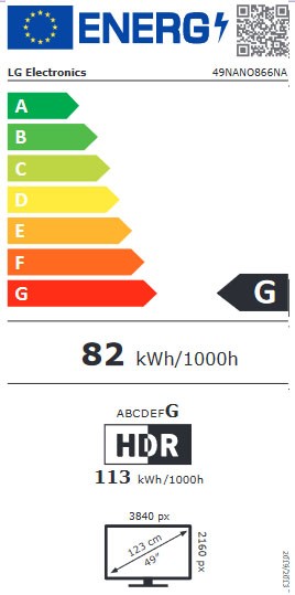 Etiqueta de Eficiencia Energética - 49NANO866NA