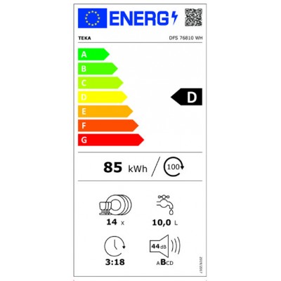 Lavavajillas TEKA DFS 76810 WH Blanco