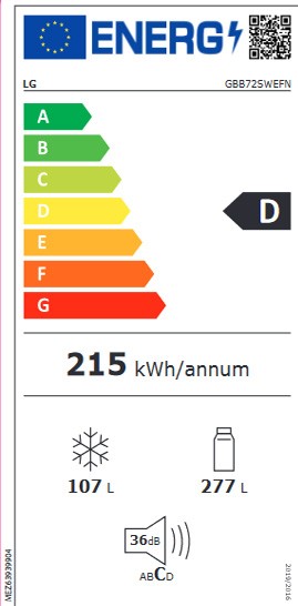 Etiqueta de Eficiencia Energética - GBB72SWEFN