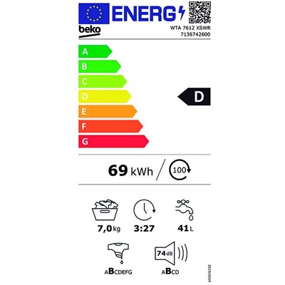 Lavadora BEKO WTA7612XSWR