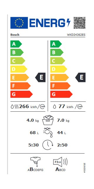 Etiqueta de Eficiencia Energética - WKD24362ES