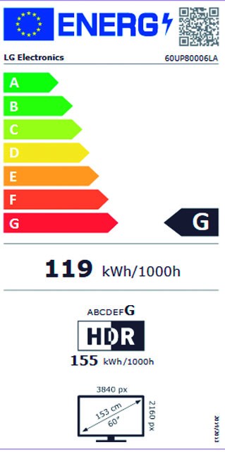 Etiqueta de Eficiencia Energética - 60UP80006LR