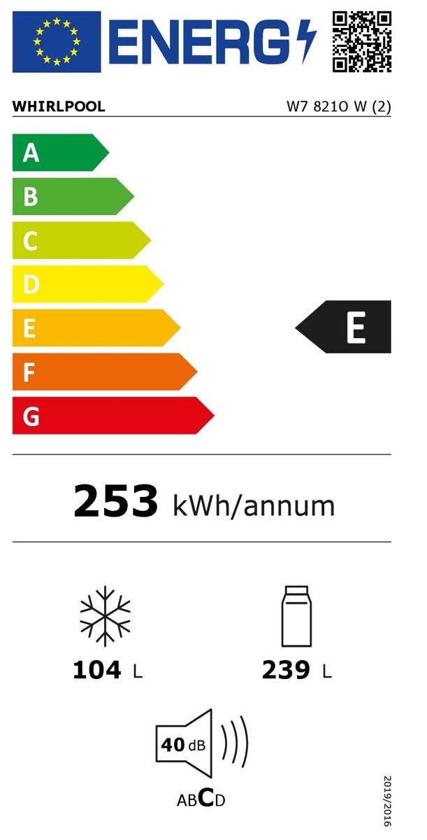 Etiqueta de Eficiencia Energética - W7821OW