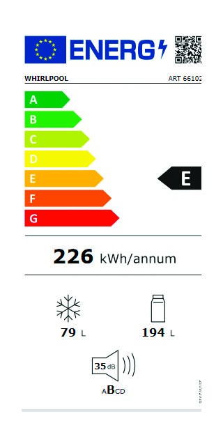 Etiqueta de Eficiencia Energética - ART 66102