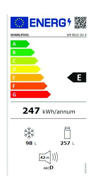 Etiqueta de Eficiencia Energética - W9 921C OX 2