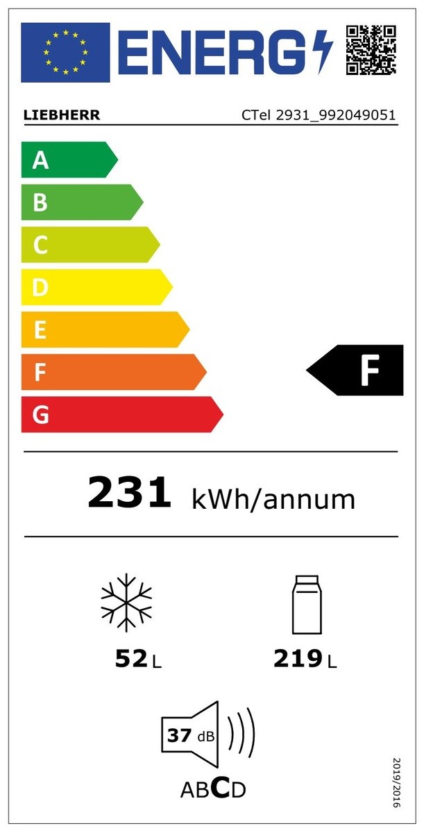 Etiqueta de Eficiencia Energética - CTEL2931