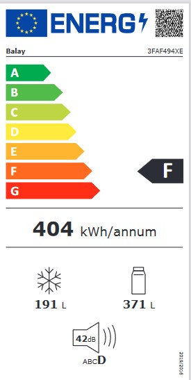 Etiqueta de Eficiencia Energética - 3FAF494XE