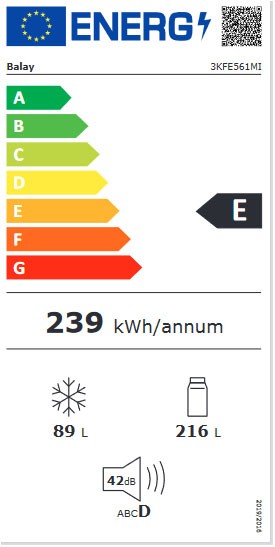Etiqueta de Eficiencia Energética - 3KFE561MI