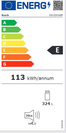 Etiqueta de Eficiencia Energética - KSV33VWEP