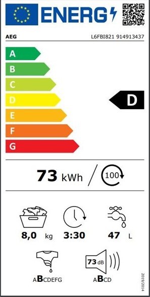 Etiqueta de Eficiencia Energética - L6FBI821