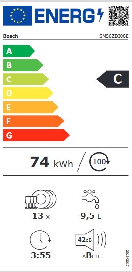 Etiqueta de Eficiencia Energética - SMS6ZDI08E