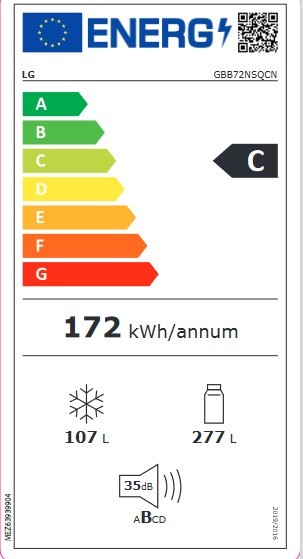 Etiqueta de Eficiencia Energética - GBB72NSQCN