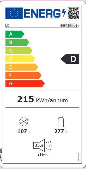 Etiqueta de Eficiencia Energética - GBB72SWUGN