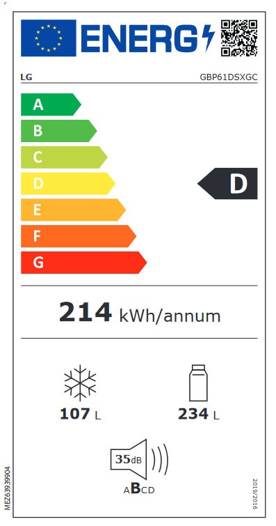 Etiqueta de Eficiencia Energética - GBP61DSXGC