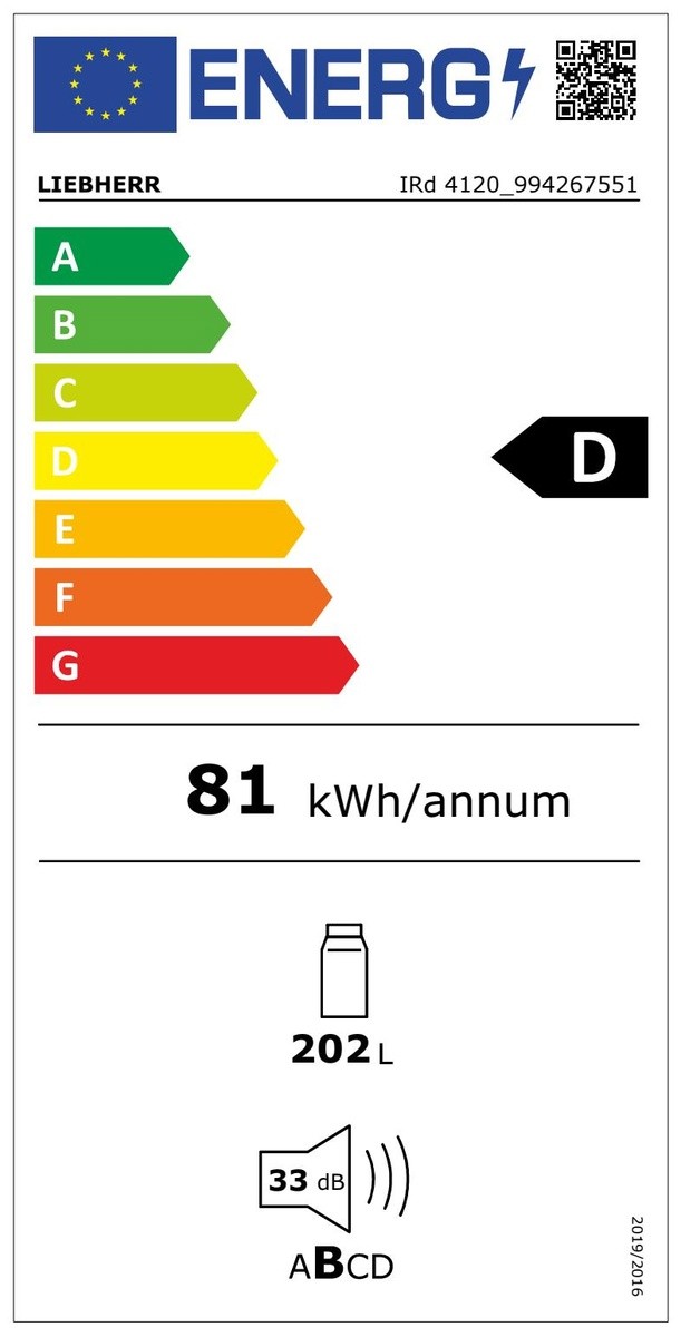 Etiqueta de Eficiencia Energética - IRD 4120