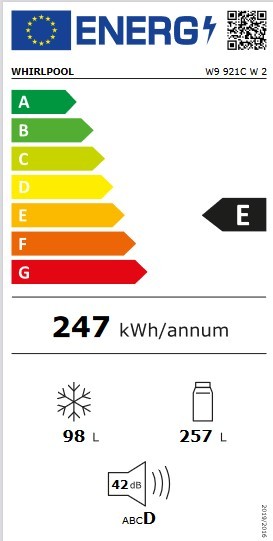 Etiqueta de Eficiencia Energética - W9 921C W 2