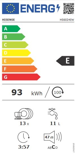 Etiqueta de Eficiencia Energética - HS60240W