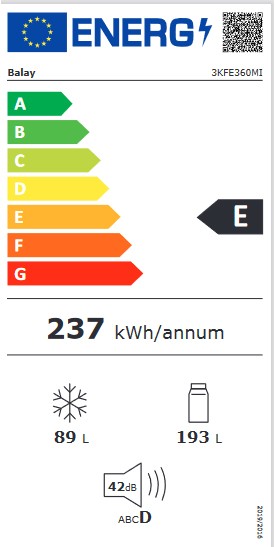Etiqueta de Eficiencia Energética - 3KFE361MI