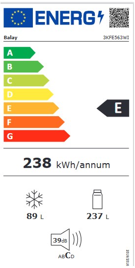 Etiqueta de Eficiencia Energética - 3KFE563WI