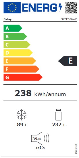 Etiqueta de Eficiencia Energética - 3KFE566WE