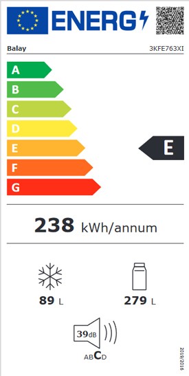 Etiqueta de Eficiencia Energética - 3KFE763XI