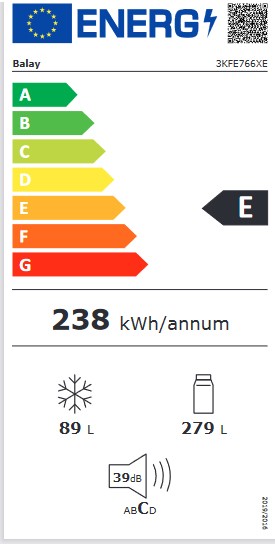 Etiqueta de Eficiencia Energética - 3KFE766XE