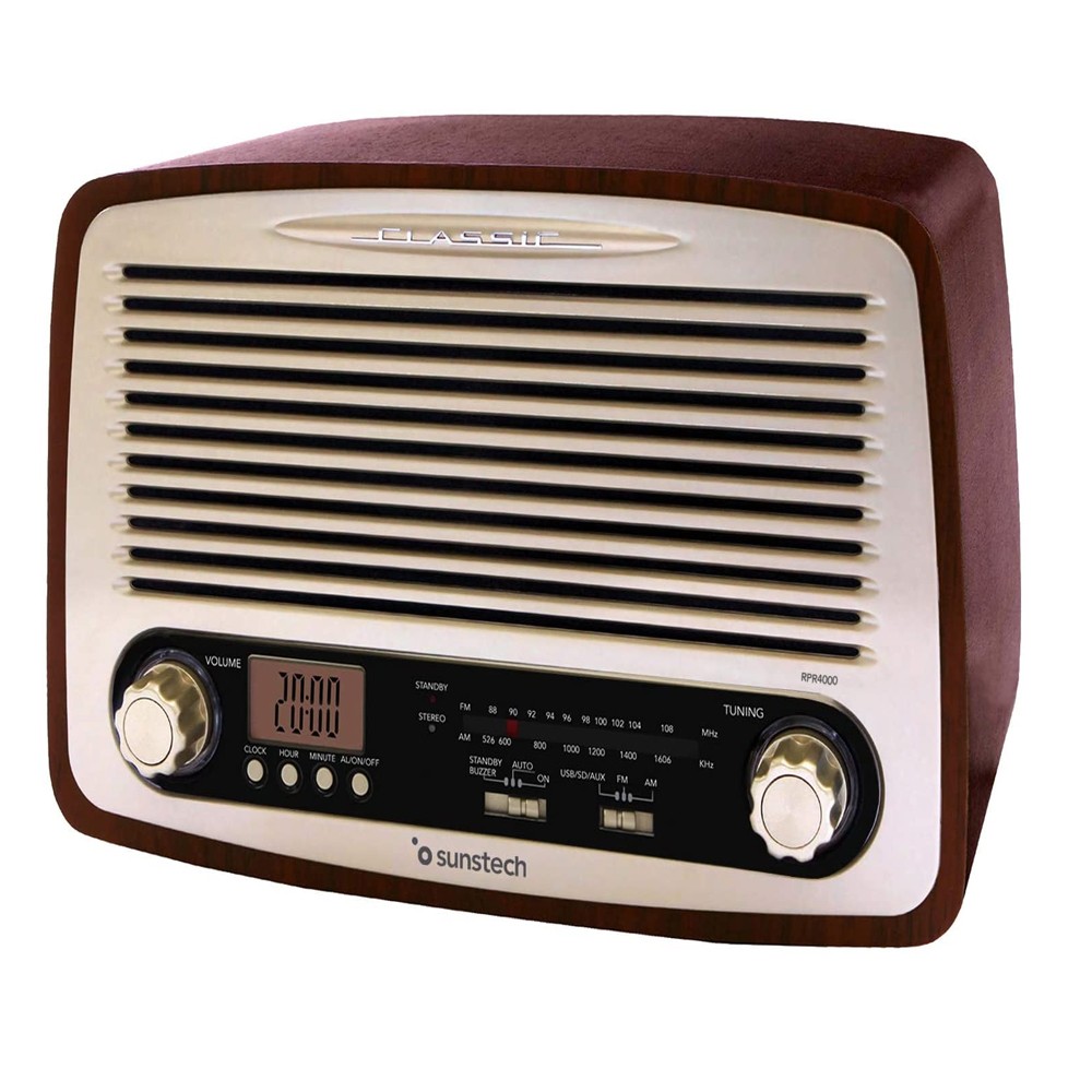 Radio Portátil SUNSTECH RPR4000WD Retro Madera MP3