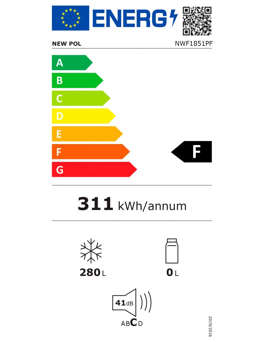 Etiqueta de Eficiencia Energética - NWF1851PF