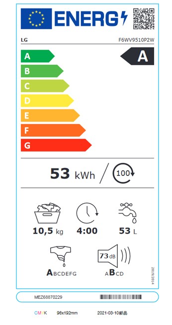 Etiqueta de Eficiencia Energética - F6WV9510P2W
