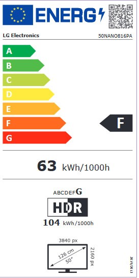 Etiqueta de Eficiencia Energética - 50NANO816PA
