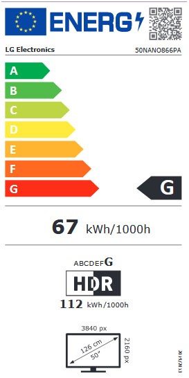 Etiqueta de Eficiencia Energética - 50NANO866PA