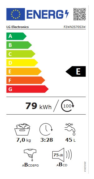 Etiqueta de Eficiencia Energética - F2WN2S70S3W