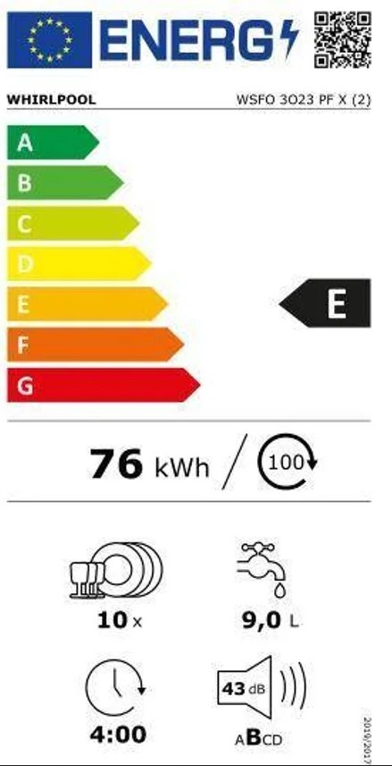 Etiqueta de Eficiencia Energética - WSFO3O23PFX