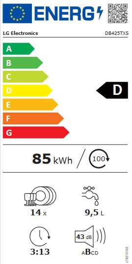 Etiqueta de Eficiencia Energética - DB425TXS