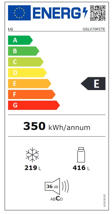 Etiqueta de Eficiencia Energética - GSLV70PZTE
