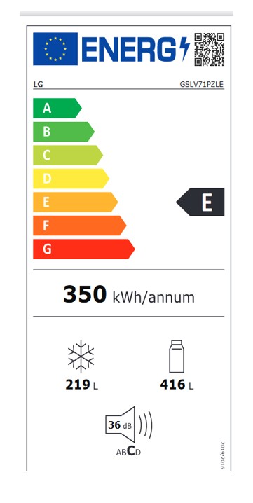 Etiqueta de Eficiencia Energética - GSLV71PZLE