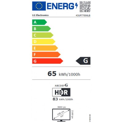 TV LED LG 43UP77006LB
