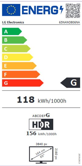 Etiqueta de Eficiencia Energética - 65NANO806NA