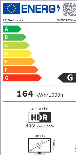 Etiqueta de Eficiencia Energética - OLED77GX6LA