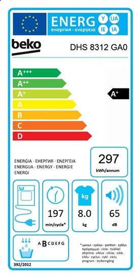 Etiqueta de Eficiencia Energética - DHS 8312 GA0