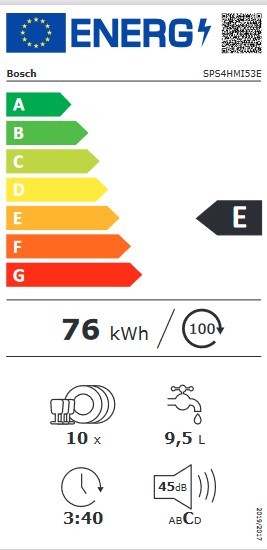 Etiqueta de Eficiencia Energética - SPS4HMI53E