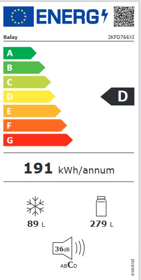 Etiqueta de Eficiencia Energética - 3KFD766XI
