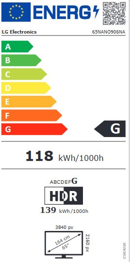 Etiqueta de Eficiencia Energética - 65NANO906NA
