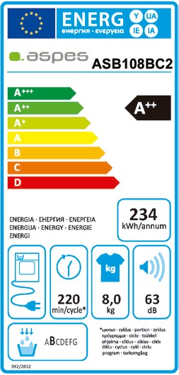 Etiqueta de Eficiencia Energética - ASB108BC2