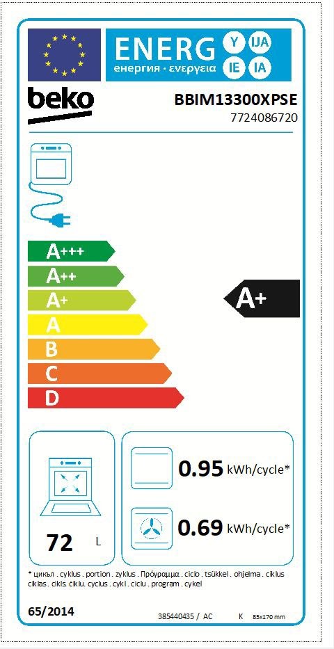Etiqueta de Eficiencia Energética - BBIM13300XPSE