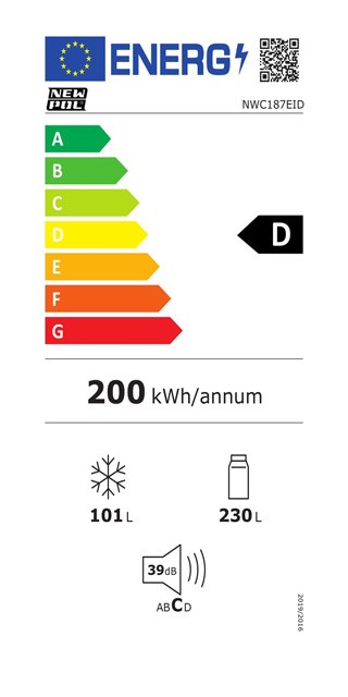 Etiqueta de Eficiencia Energética - NWC187EIDI